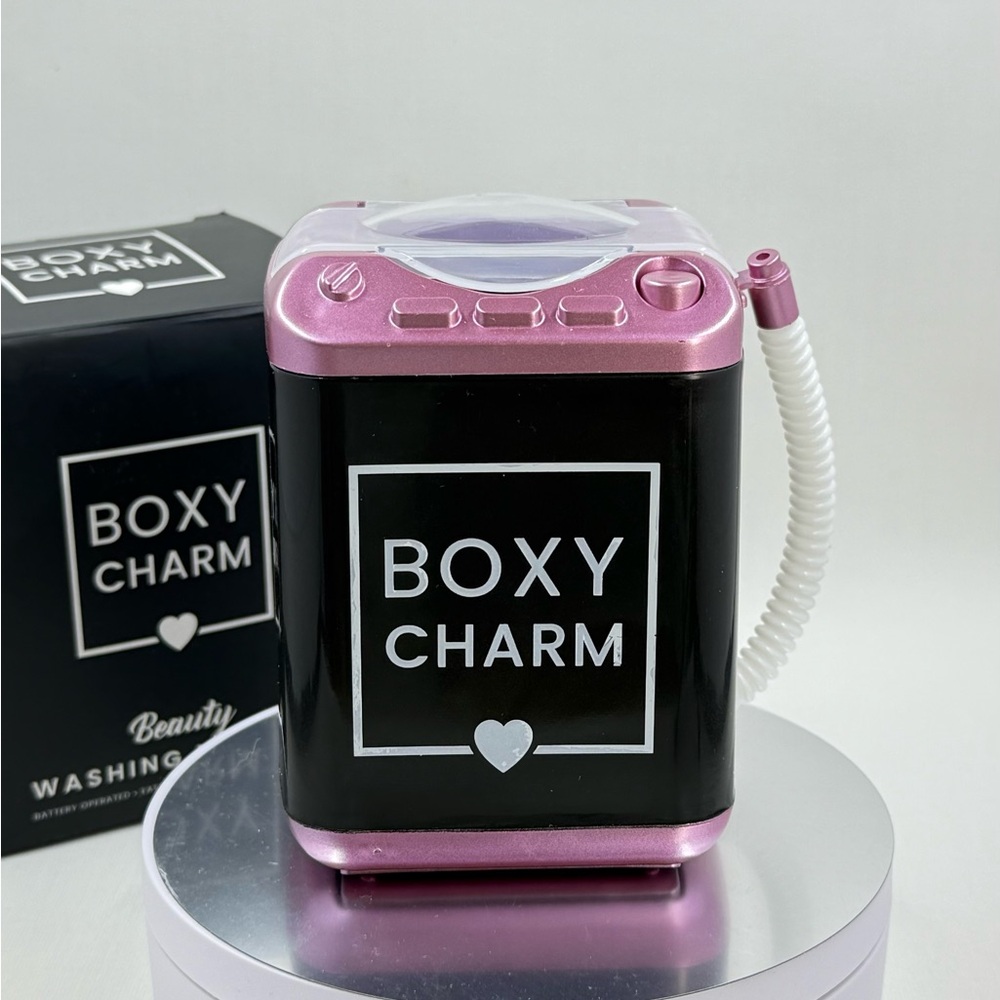 Boxy Charm Mini Washing Machine in Black and Pink